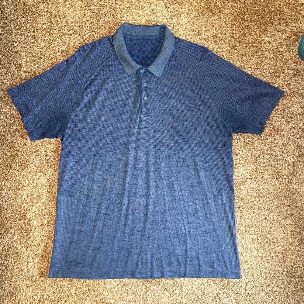 Lululemon Metal Vent Tech Polo Shirt: Night Sea/Soft Denim XL